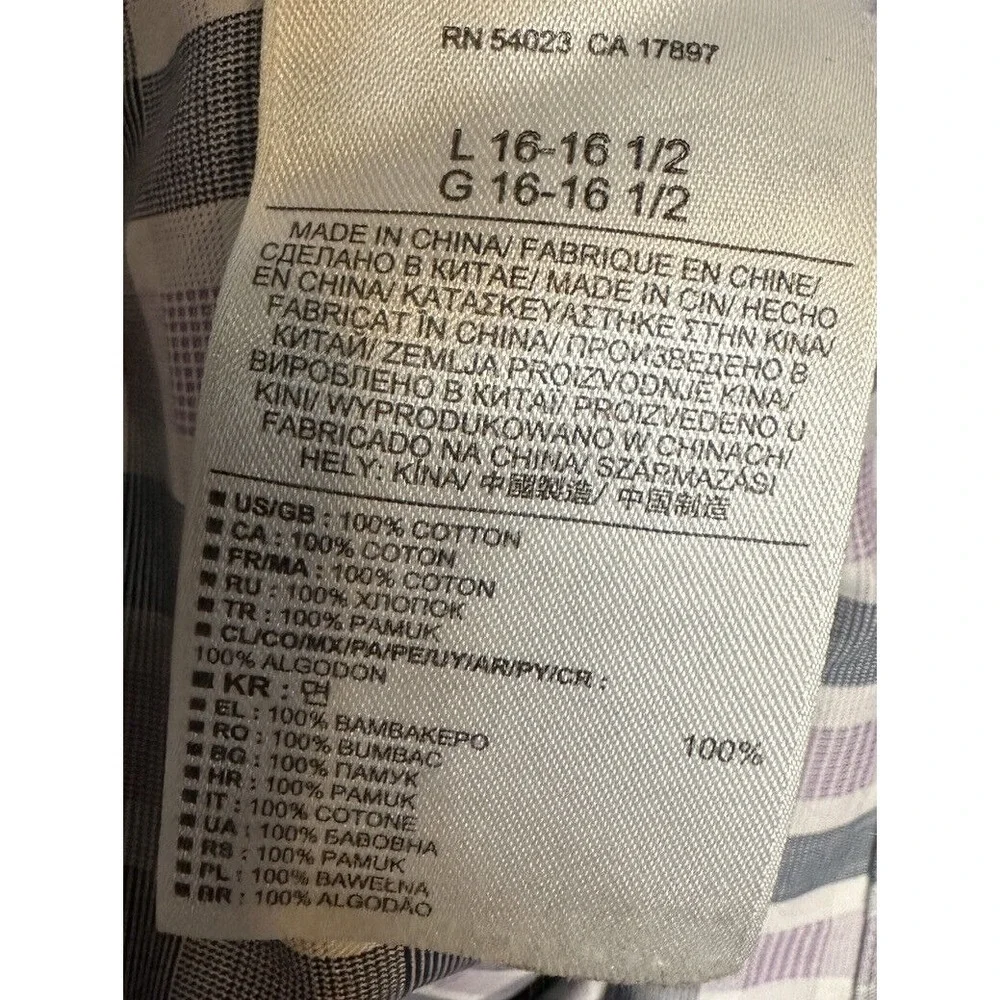 Banana‎ Republic non-iron tailored slim fit plaid long sleeve button up, sz L
